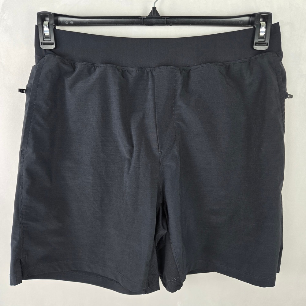 Fabletics Mens Fundamental Lined Shorts Black Athletic Running Workout L 34-36
